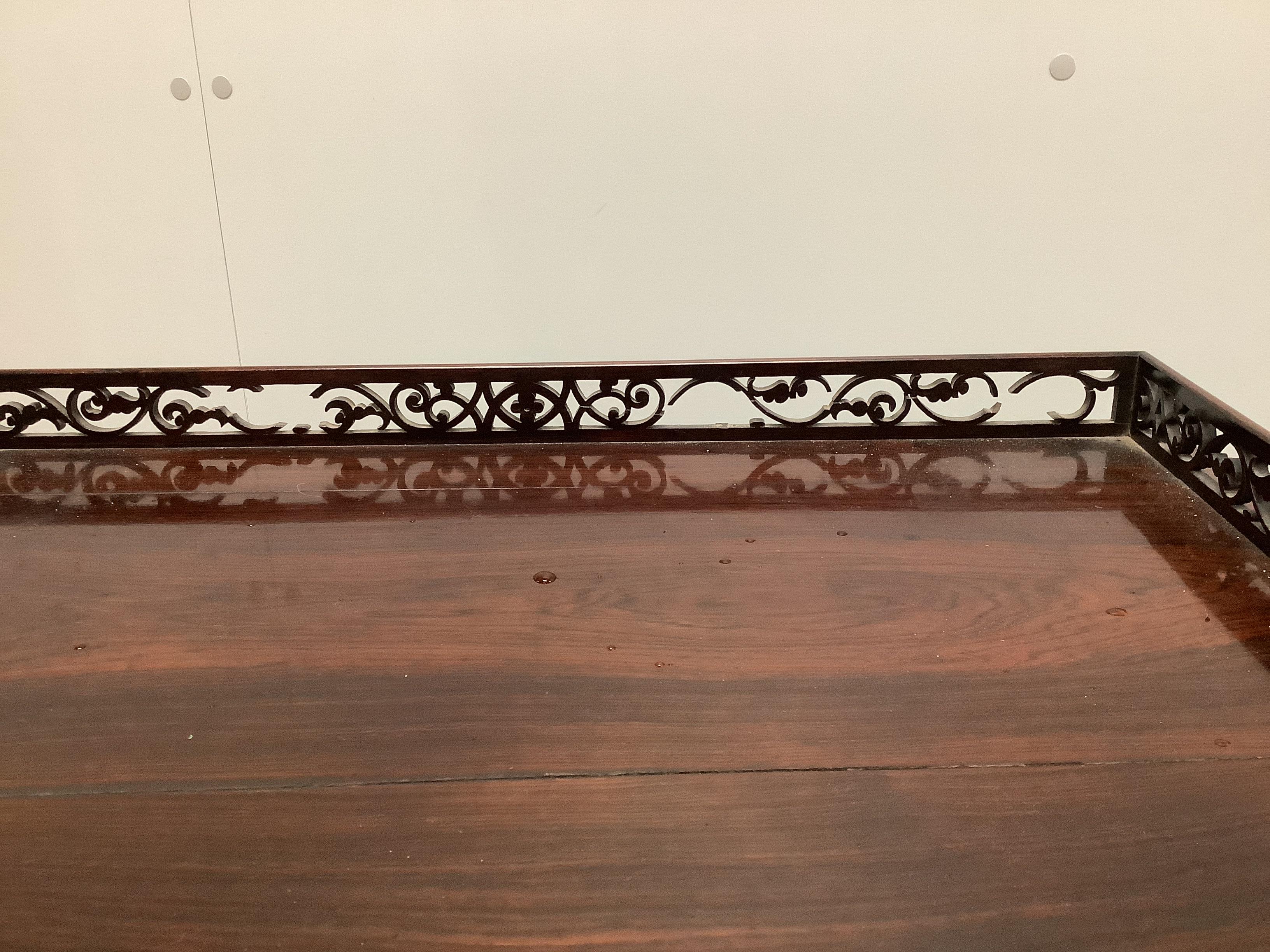 A Victorian rosewood whatnot, width 76cm, depth 60cm, height 117cm
